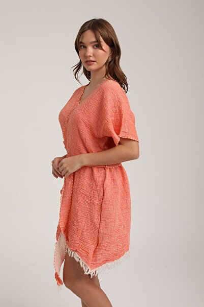 LifeForModa Women's Belted Muslin Pareo Kimono P 80