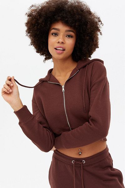 Madmext Кафяв изрязан суичър Mad Girls Mg1355