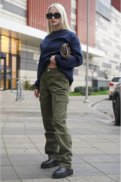 Madmext Námořnická modrá mikina Crew Neck Basic Mg1559