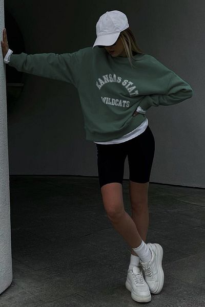 Madmext Hanorac Mad Girls verde închis Mg1217