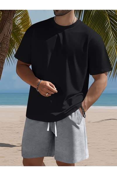 MODAVİBE Unisex Štampano kratke hlače i majica, standardni uzorak, Pamuk - Po...