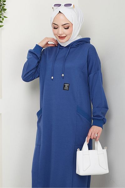 Bestenur Φόρεμα Anger Hooded 1421 - Indigo
