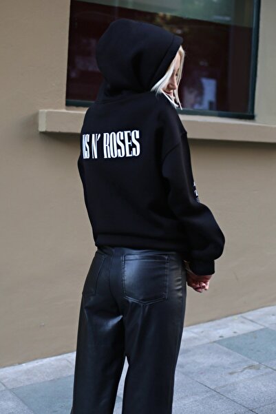 Madmext Γυναικείο φούτερ με κουκούλα σε μαύρο χρώμα Mg1581