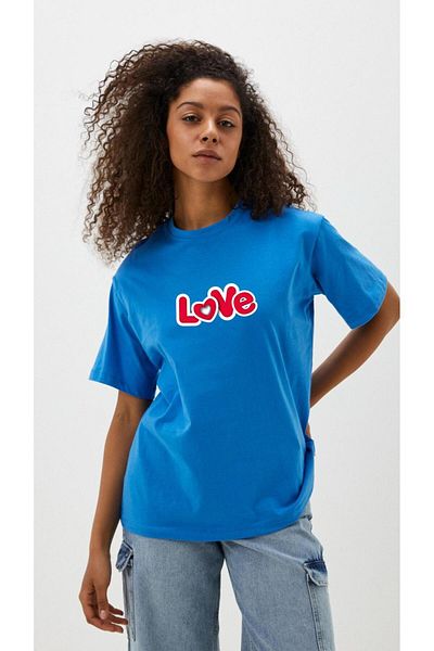 woonkey TRIOC DE SEZON NOU DE FEMEI OVERSIZE LOVE PRINT