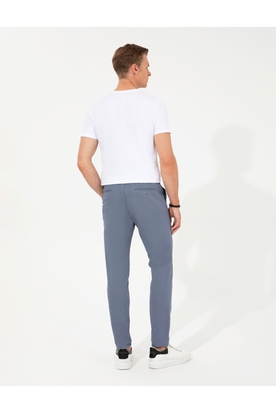 Pierre Cardin Koyu Mavi Slim Fit Kanvas Pantolon