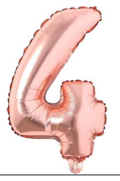 Çemrek Süs Parti Rose Number Foil Balloon 34 Inch 80 cm