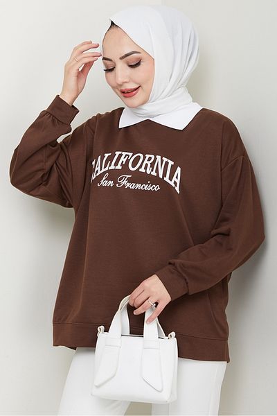 Bestenur California Printed Sweat 1426 - Bitter Brown