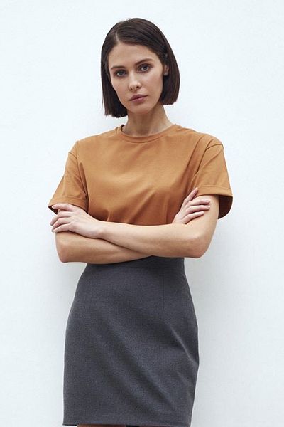 Madmext Hnědé tričko Mad Girls Mg1351