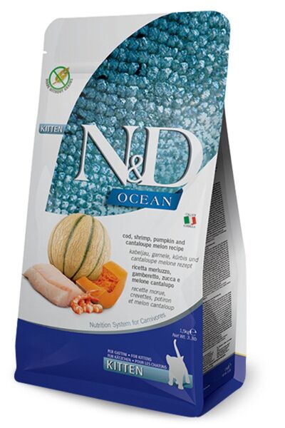 N&D Ocean Morina Balkabağı Karides Kavun Yavru Kedi Maması 5kg