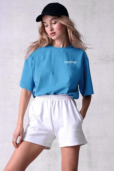 Madmext Tricou cu imprimeu albastru Mad Girls Mg1197