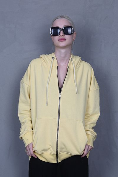Madmext Gelbes Basic-Sweatshirt mit Kapuze MG1900