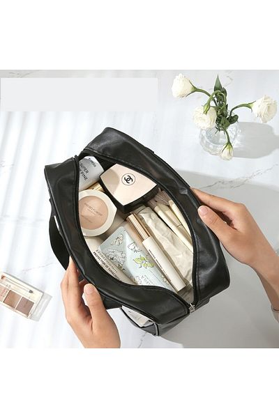 Optim Solution Cosmetic Bag, for travel or organization, PVC/textile material, waterproof, portable, 30X21X1