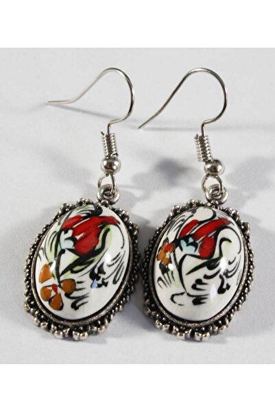 Çini Evi طقم أقراط من الخزف على شكل زهرة التوليب من هاليتش