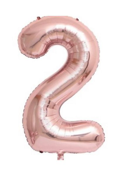 Çemrek Süs Parti Rose Number Foil Balloon 34 Inch 80 cm