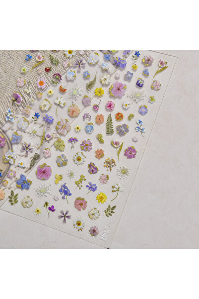 Choice16 1pcs Wild Daisy Crystal Diamond Nail Sticker 5D Adhesive Flower Tren...