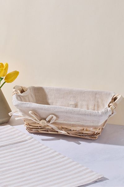Perotti Salice Wicker Bread Basket with Handles 29X19X10 cm