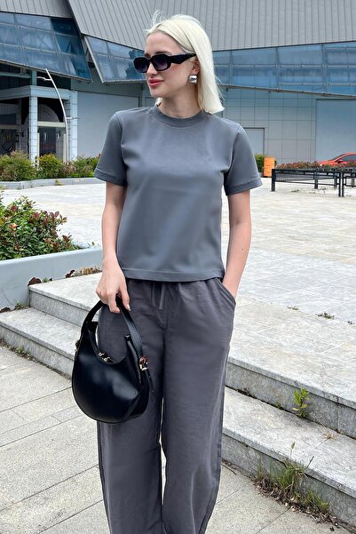 Madmext Smoke Color - Crew Neck Women's T-Shirt MG2075