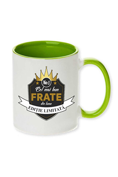 OEM Cană personalizată cu mâner verde „cel mai bun frate”, Inovatix®. 330ml