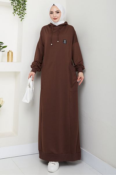Bestenur Φόρεμα Anger Hooded 1421 - Bitter Brown