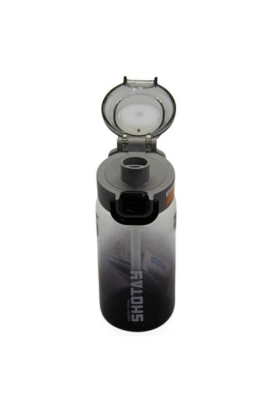 Shotay Water Flask Straw Gradient Polycarbonate Black 600ml