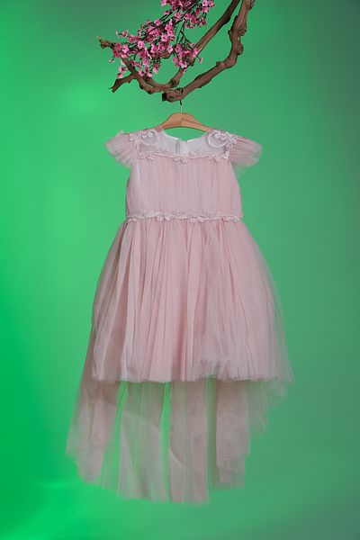 Pina Kids Girl's Evening Dress with Waist and Shoulder Embroidery Detail Aby.2287