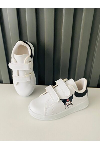 ALTUNTAŞ Chrome Printed Girls Boys Unisex Velcro Lightweight Sports Shoes Black