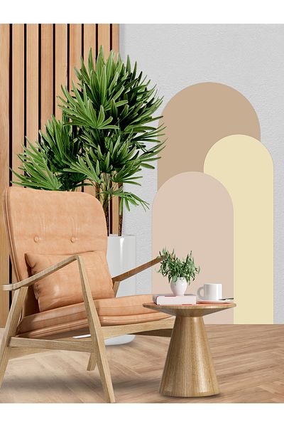esatoys Autocolant de perete din folie ovală Boho din 3 piese |   Decor minim și elegant pentru camera copiilor