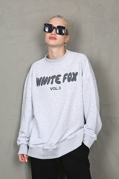 Madmext Karmelange Bedrucktes Sweatshirt mit Rundhalsausschnitt MG1904