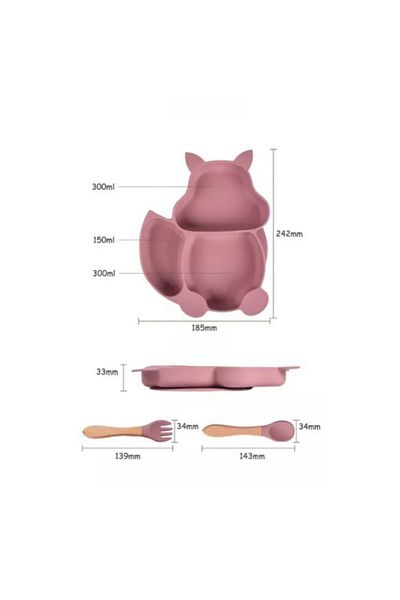 Empria Set complet din silicon fara alergeni pentru diversificare bebe, Roz