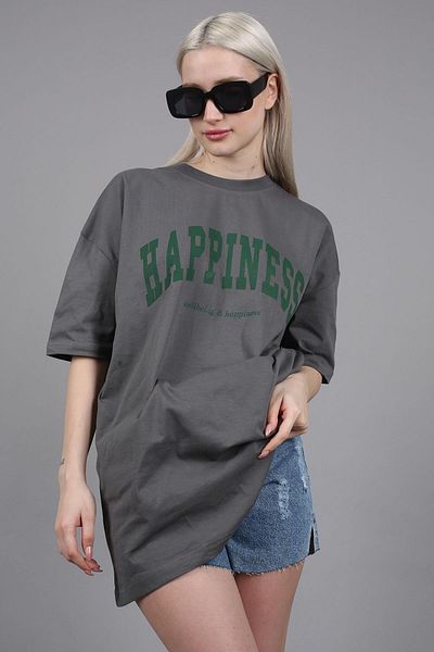 Madmext Geräuchertes bedrucktes Oversize-T-Shirt für Damen Mg1230