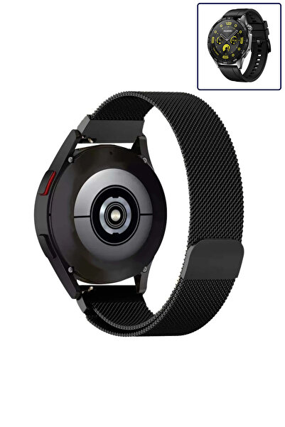 Huawei Watch Gt4 46mm Uyumlu Kordon Hasır Metal Örgü Tarz Mıknatıslı Milano K...