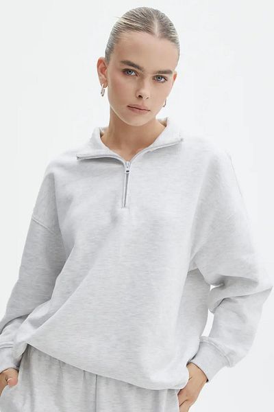 Madmext Grimelange-Reißverschluss-Detail-Oversize-Sweatshirt MG1933