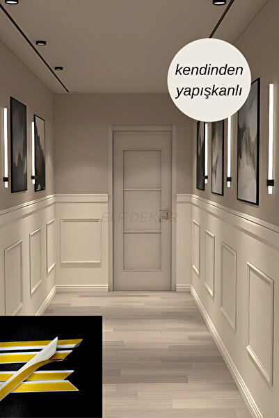 ELF DEKOR Kolay Kurulabilen, Kendinden Yapışkanlı Koridor Duvar Çıtası