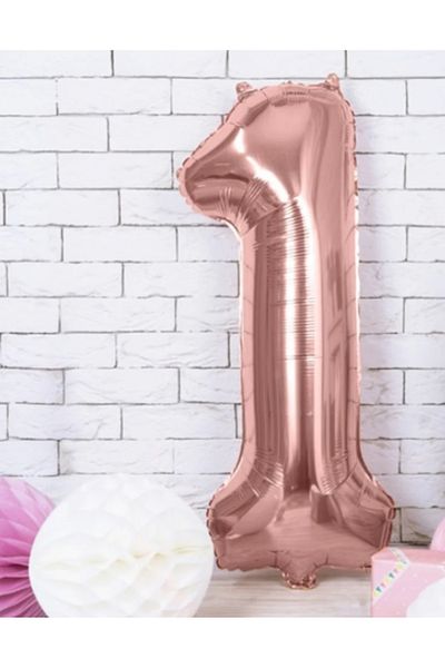 Çemrek Süs Parti Rose Number Foil Balloon 34 Inch 80 cm