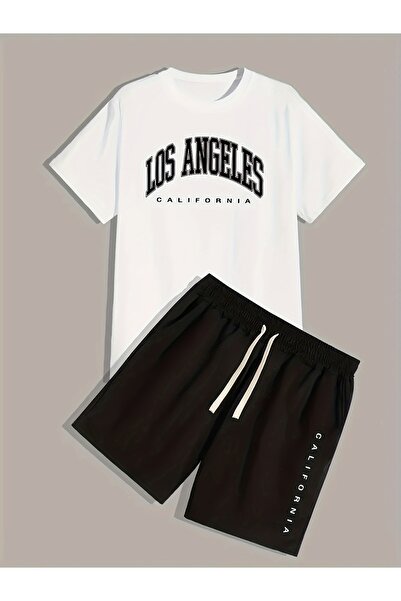 MODAVİBE Unisex Štampano kratke hlače i majica, standardni uzorak, Pamuk - Po...