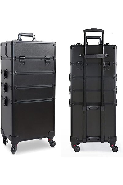 LA PERLA TECH حقيبة مكياج احترافية، حقيبة مكياج كبيرة، حقيبة مكياج محمولة بعجلات