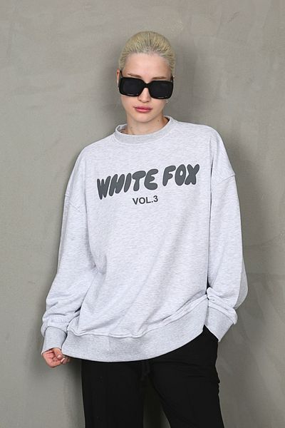 Madmext Karmelange Bedrucktes Sweatshirt mit Rundhalsausschnitt MG1904