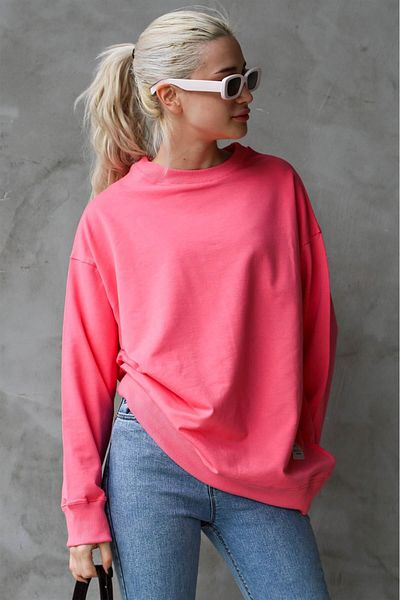 Madmext Hanorac de damă oversize de bază roz Mg1686
