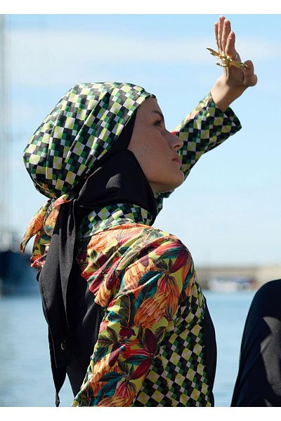 Mayovera Hijab Swimsuit Top - Fit Green Floral