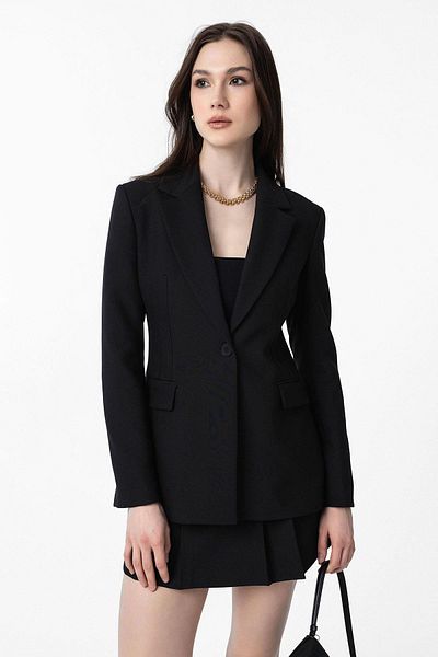 Antioch Black Fitted Women's Blazer Jacket