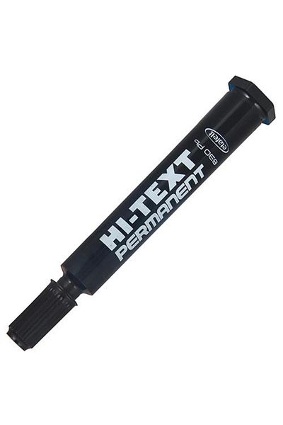 Hi-Text 830B Parcel Pen Round Tip Permanent 12 Pieces - Black