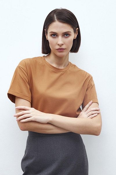 Madmext Hnědé tričko Mad Girls Mg1351