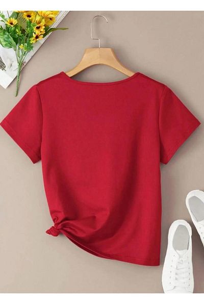 woonkey Women's Oversize Rai̇n Printed Crewneck New Season T-Shirt
