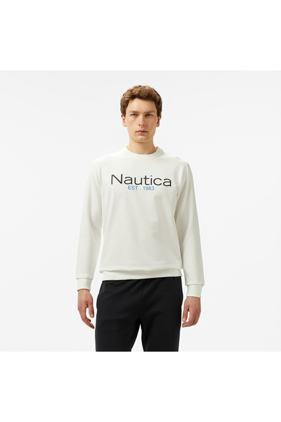 Nautica Erkek Krem Regular Fit Sweatshirt