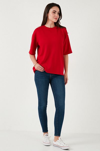 Lela Stretch Oversize Fit Crew Neck t Shirt t Shirt 5865911