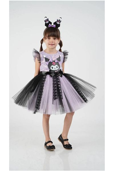 diamondstar Kuromi Crown Accessory Printed Party Birthday Girl Dress 3/4 Years