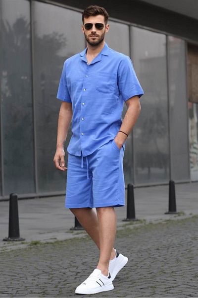 Madmext Ανδρικό μπλουζάκι Basic Oversize Σετ 5588