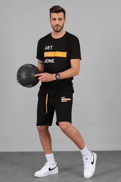 Madmext Pánské černé šortky Set 5229