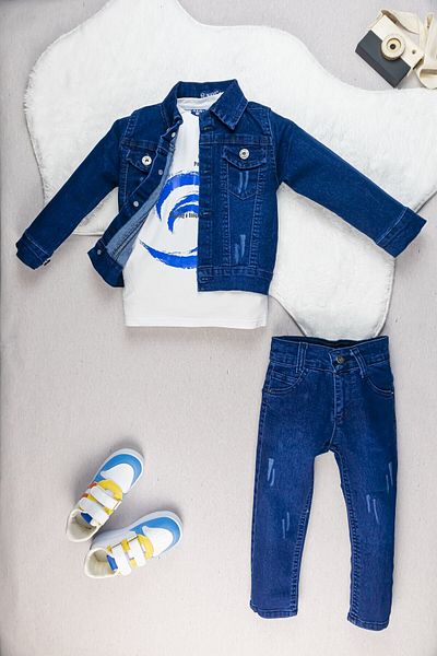 Yalçınoğlu Kids Special 3-Piece Children's Denim Suit for Eid I Boys' Suit I (It Is Recommended to Buy 1 Size Larger)