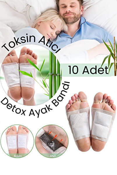 Shopura 10 Adet Detoks Ayak Bandı - Toksin Atıcı Detox Bant -Ayak Detoksu Bantı